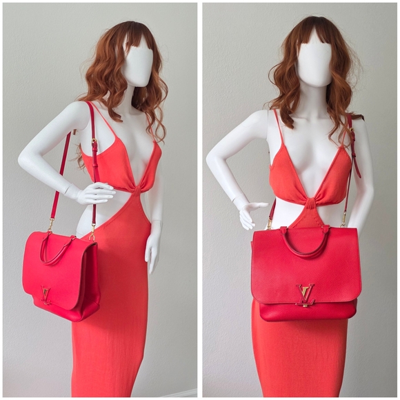 Auth Louis Vuitton Volta Top Handle Red Satchel Bag - Picture 4 of 12